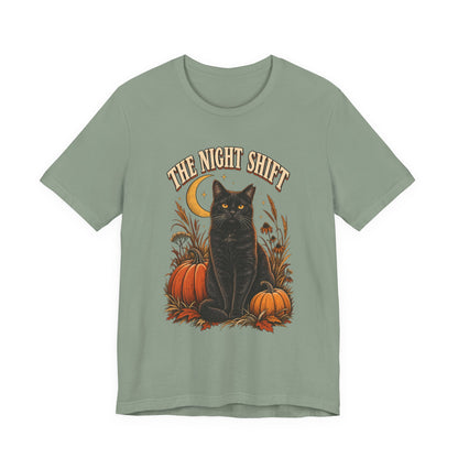 The Night Shift Barn Cat Tee – Vintage Fall Graphic