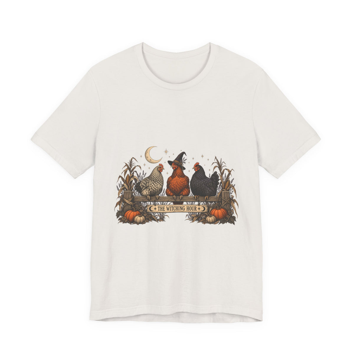 The Witching Hour Hens Tee – Vintage Farm Halloween Shirt