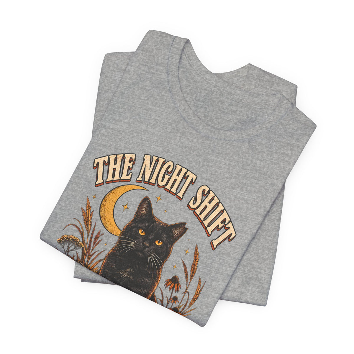 The Night Shift Barn Cat Tee – Vintage Fall Graphic