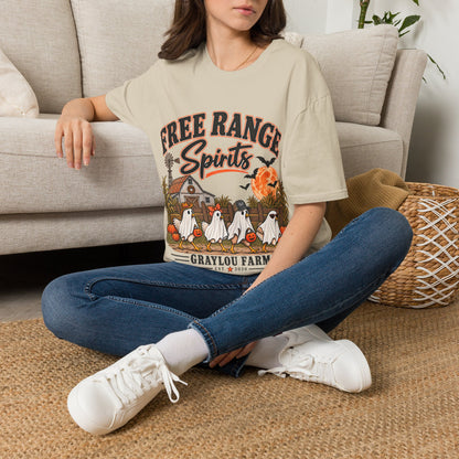 Free Range Spirits T-Shirt — Halloween Farm Ghosts Graphic