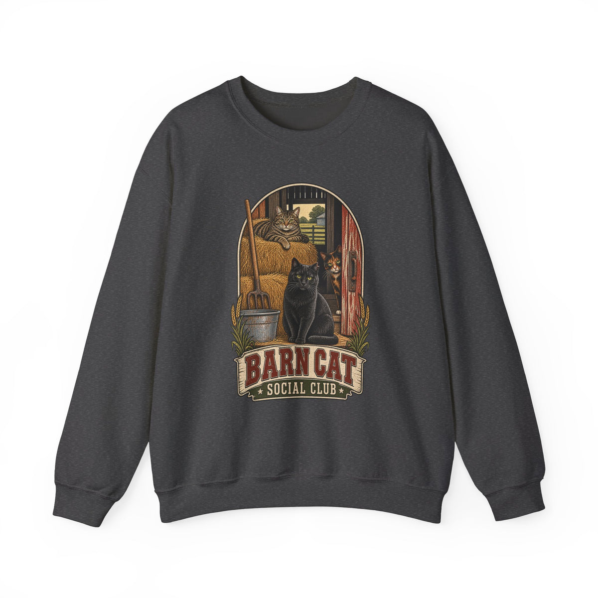 Barn Cat Social Club Crewneck – Vintage Farm Sweatshirt