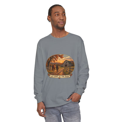 Last Light at the Barn Long Sleeve – Garment-Dyed Farm Tee