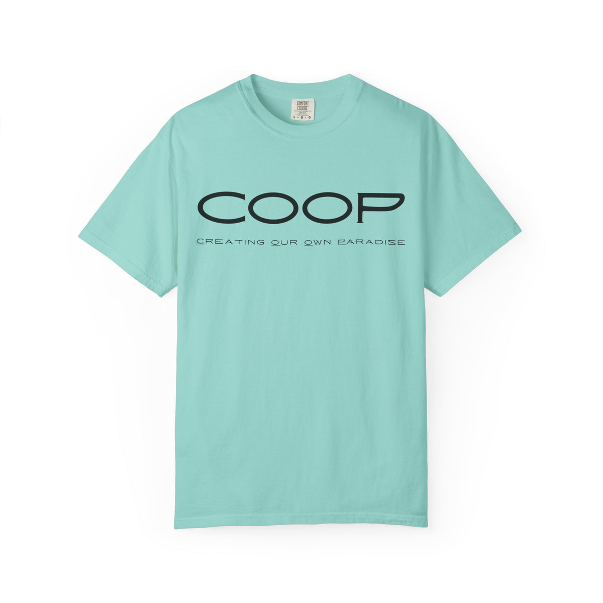 COOP Minimalist Logo T-Shirt — 'Creating Our Own Paradise' Back Print