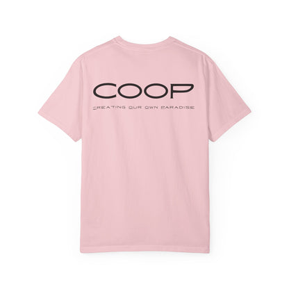 COOP Minimalist Logo T-Shirt — 'Creating Our Own Paradise' Back Print