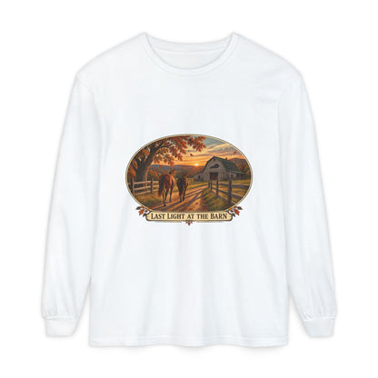 Last Light at the Barn Long Sleeve – Garment-Dyed Farm Tee