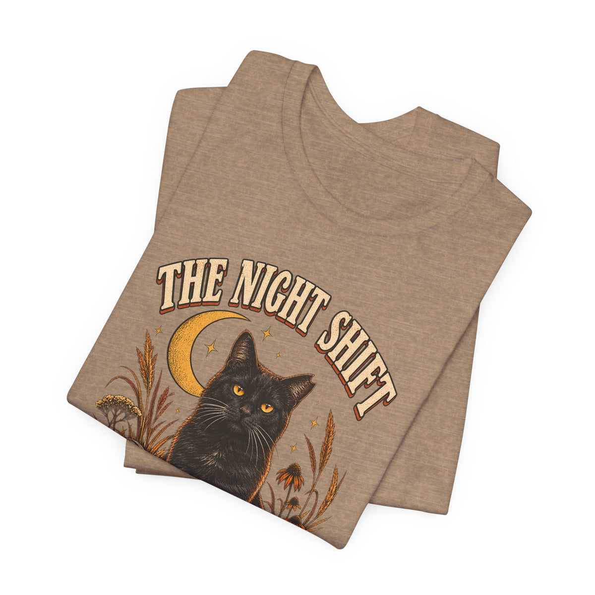 The Night Shift Barn Cat Tee – Vintage Fall Graphic