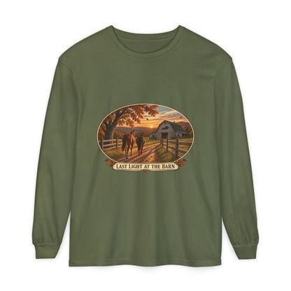 Last Light at the Barn Long Sleeve – Garment-Dyed Farm Tee