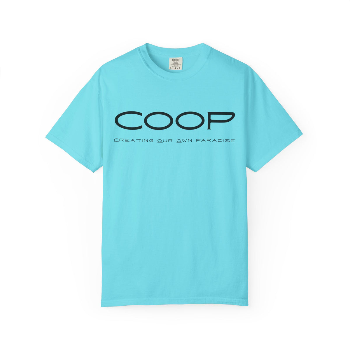 COOP Minimalist Logo T-Shirt — 'Creating Our Own Paradise' Back Print