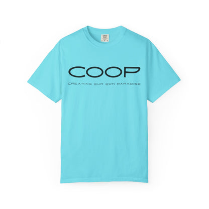 COOP Minimalist Logo T-Shirt — 'Creating Our Own Paradise' Back Print
