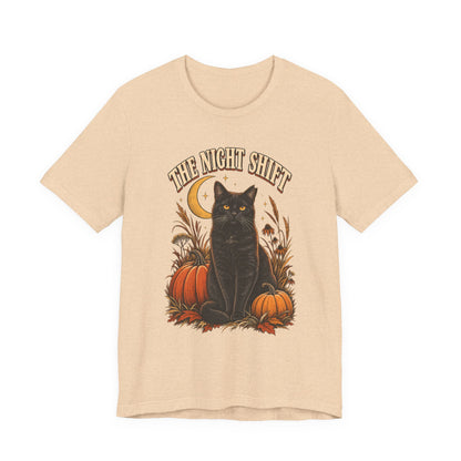 The Night Shift Barn Cat Tee – Vintage Fall Graphic