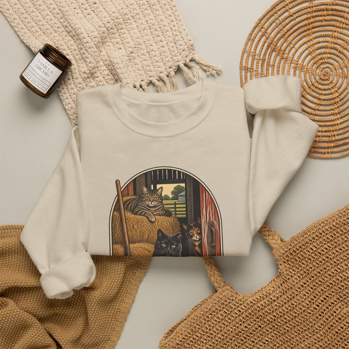 Barn Cat Social Club Crewneck – Vintage Farm Sweatshirt