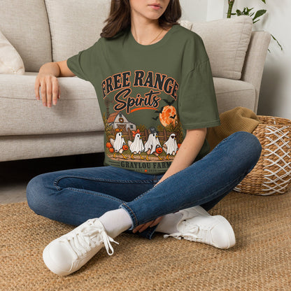 Free Range Spirits T-Shirt — Halloween Farm Ghosts Graphic