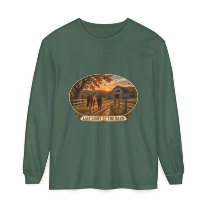 Last Light at the Barn Long Sleeve – Garment-Dyed Farm Tee