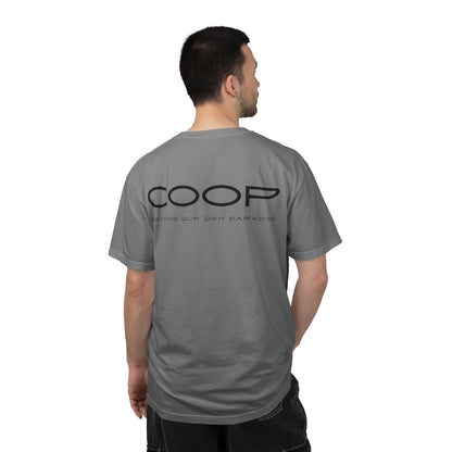 COOP Minimalist Logo T-Shirt — 'Creating Our Own Paradise' Back Print