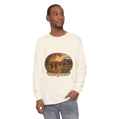 Last Light at the Barn Long Sleeve – Garment-Dyed Farm Tee