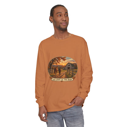 Last Light at the Barn Long Sleeve – Garment-Dyed Farm Tee