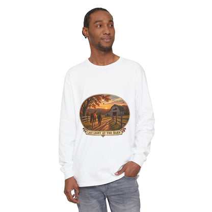 Last Light at the Barn Long Sleeve – Garment-Dyed Farm Tee
