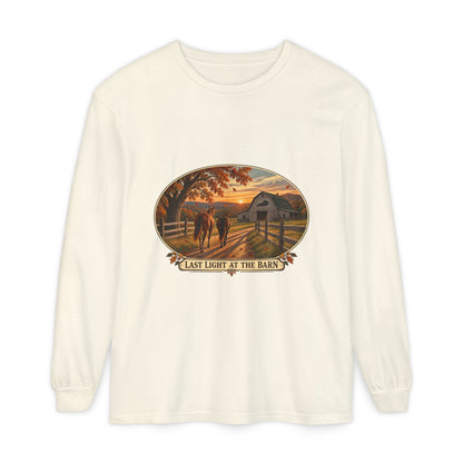 Last Light at the Barn Long Sleeve – Garment-Dyed Farm Tee