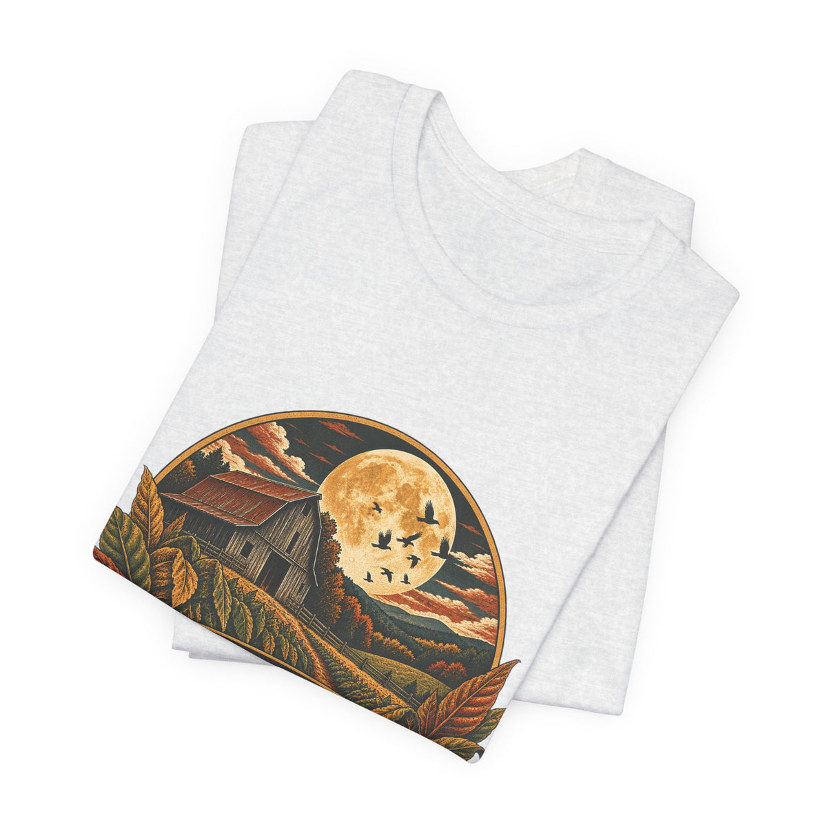 Harvest Moon Barn Tee – Vintage Autumn Farm Graphic