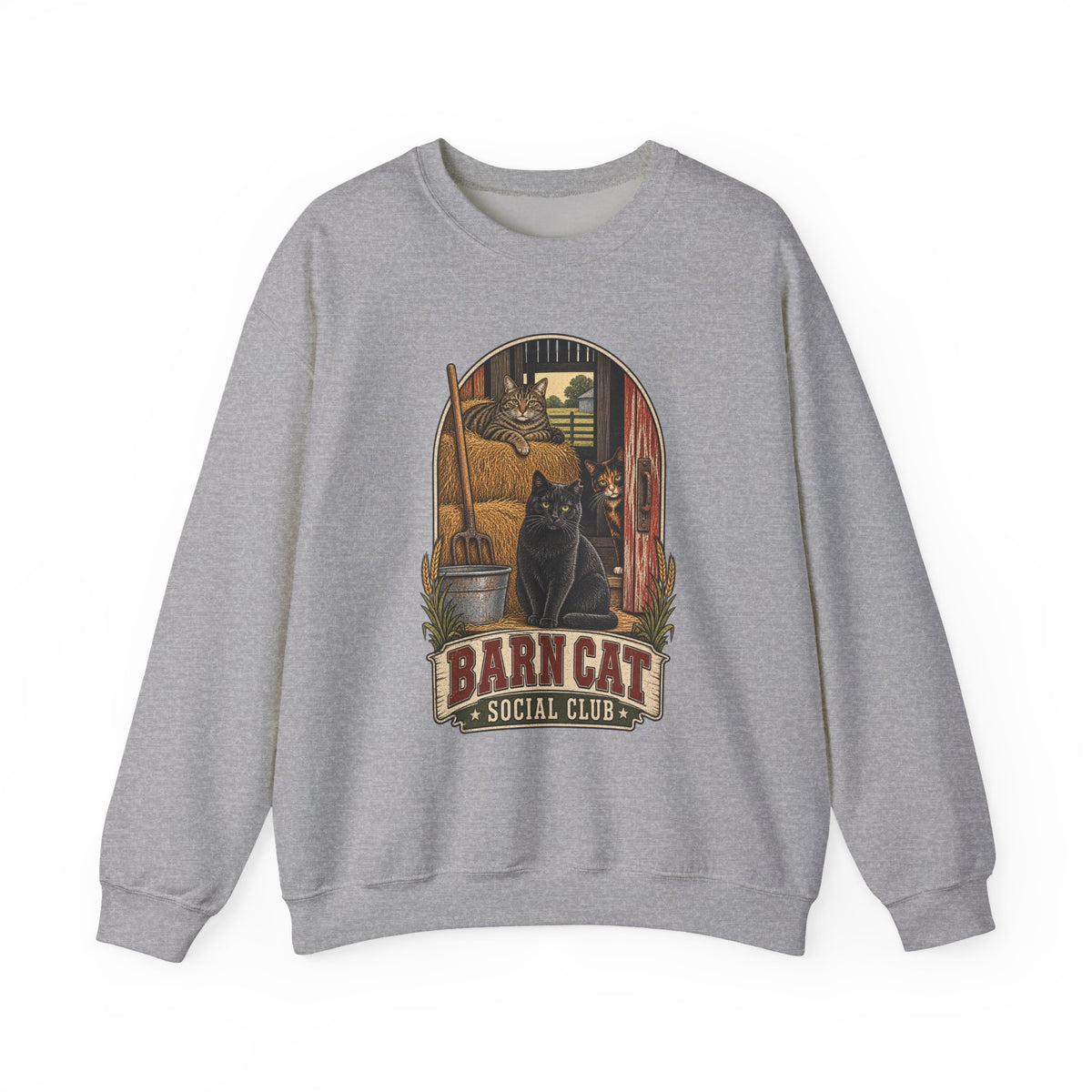 Barn Cat Social Club Crewneck – Vintage Farm Sweatshirt