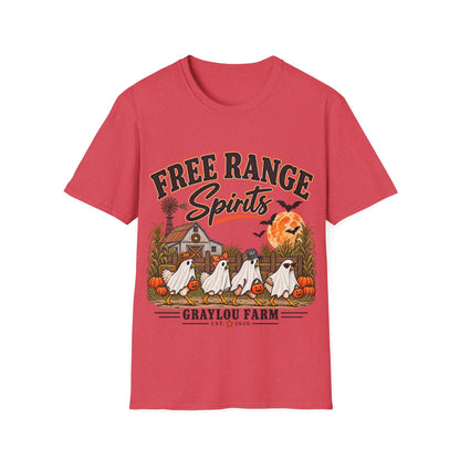 Free Range Spirits T-Shirt — Halloween Farm Ghosts Graphic