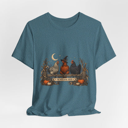 The Witching Hour Hens Tee – Vintage Farm Halloween Shirt