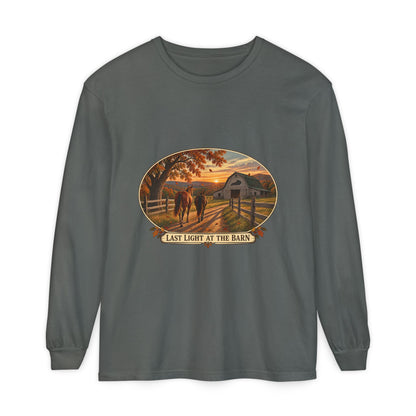 Last Light at the Barn Long Sleeve – Garment-Dyed Farm Tee