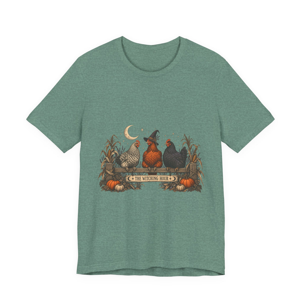 The Witching Hour Hens Tee – Vintage Farm Halloween Shirt
