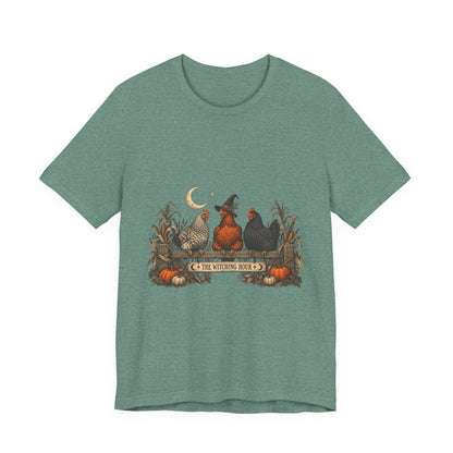 The Witching Hour Hens Tee – Vintage Farm Halloween Shirt
