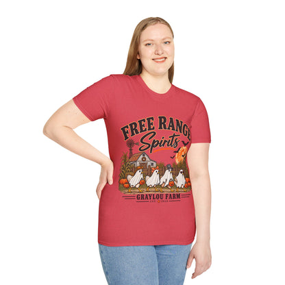 Free Range Spirits T-Shirt — Halloween Farm Ghosts Graphic