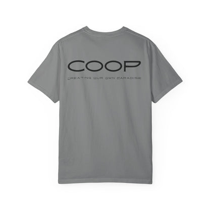 COOP Minimalist Logo T-Shirt — 'Creating Our Own Paradise' Back Print
