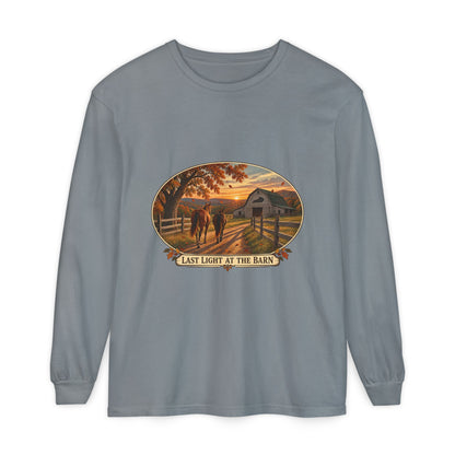 Last Light at the Barn Long Sleeve – Garment-Dyed Farm Tee