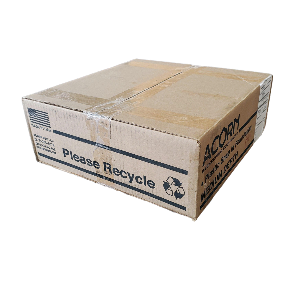 Medium, Black Plastic Foundation with Double Beeswax